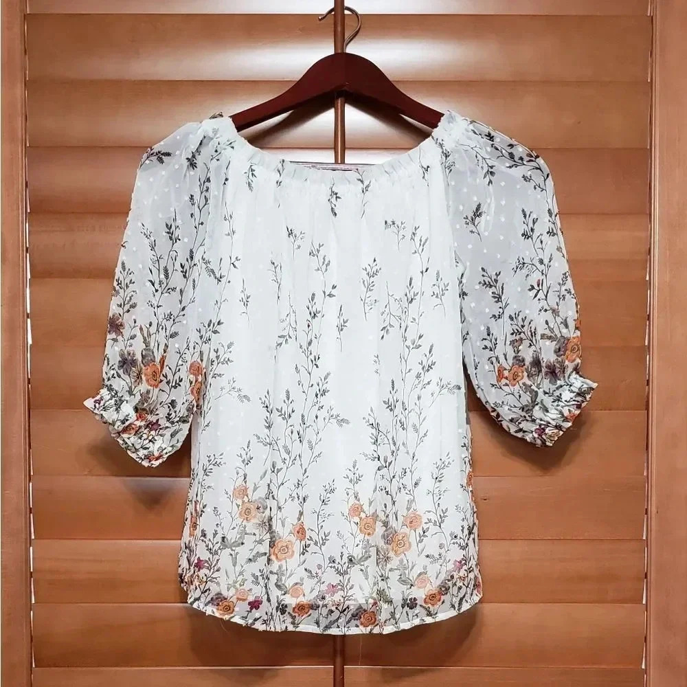 Sweet Rain Floral Off Shoulder Top